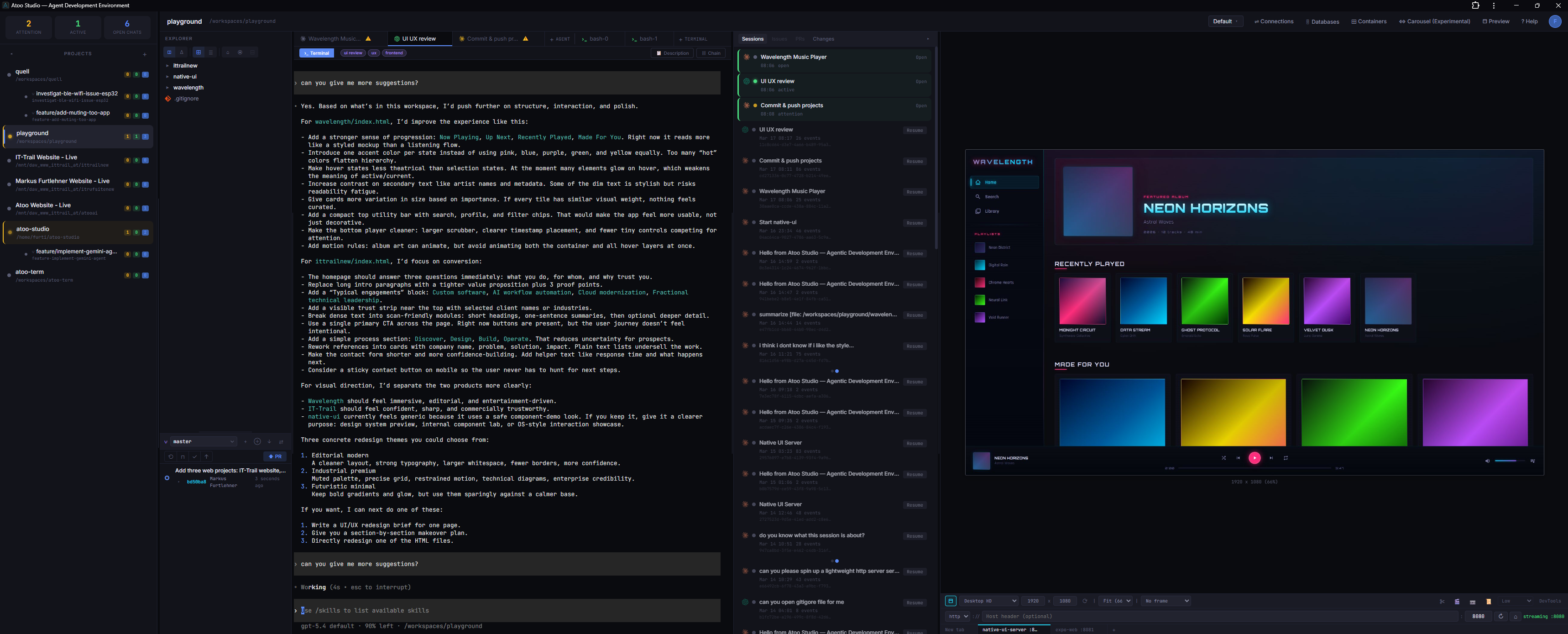 Atoo Studio ultrawide 21:9 layout